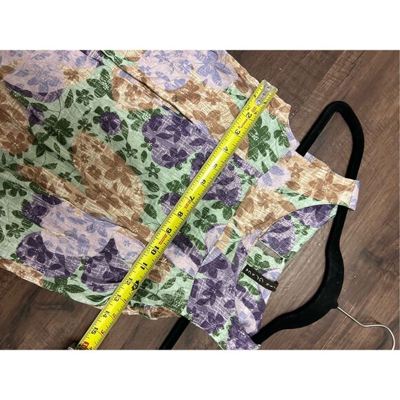 Manila Grace Purple Green Multicolor Sleeveless Assymetrical Blouse, Sz Medium + - Picture 3 of 9